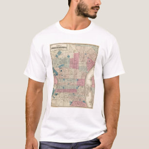 Karte Philadelphias, Pennsylvania T-Shirt