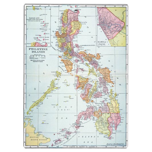 KARTE: PHILIPPINEN, 1905 KLEMMBRETT (Rückseite)
