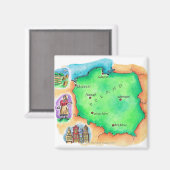 Karte Polens Magnet (Vorderseite/Rückseite)
