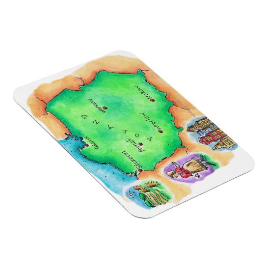 Karte Polens Magnet (Rechte Seite)