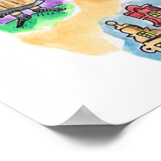 Karte Polens Poster (Ecke)