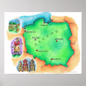 Karte Polens Poster (Vorne)