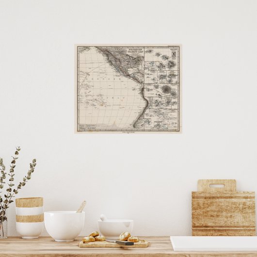 Karte Polynesiens Poster (Küche)