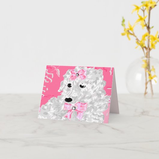 Karte / Poodle (Gelbe Blume)