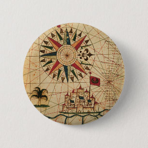 Karte Portolan Diagramm-  von Kairo, Ägypten Button