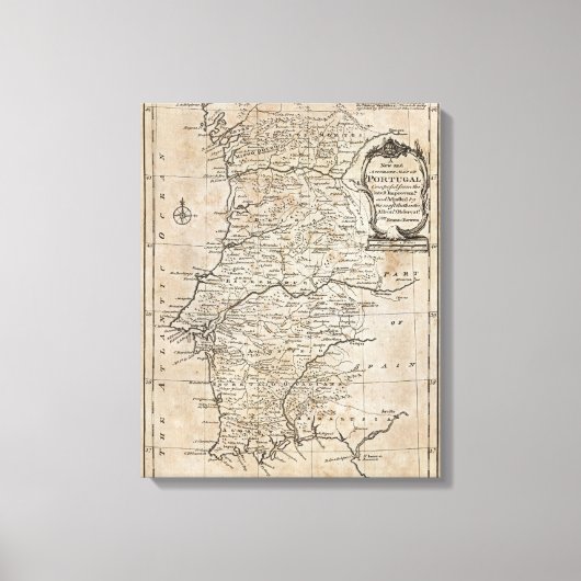 Karte Portugals Leinwanddruck (Vorderseite)
