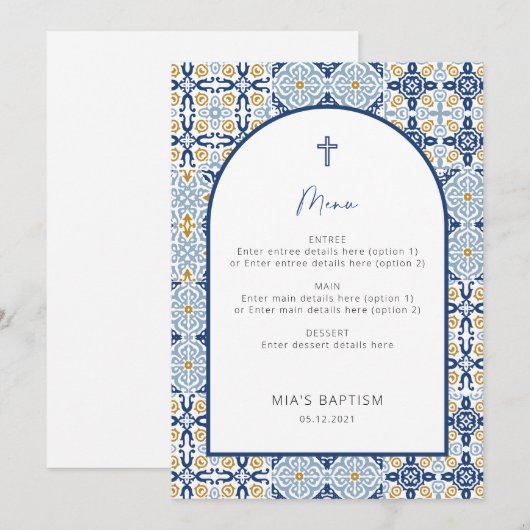 Karte Positano Mediterranean Blue Tile (Vorne/Hinten)