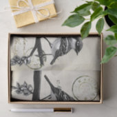 Karte Postale Vögel auf einer Zweigstelle (französ Seidenpapier (Geschenk)