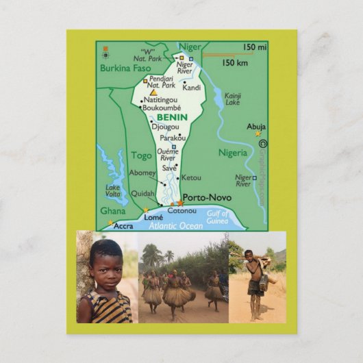 Karte Postkarte von Benin (Vorderseite)
