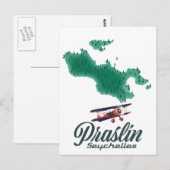 Karte Praslin Seychelles (Vorne/Hinten)