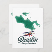 Karte Praslin Seychelles (Vorne/Hinten)