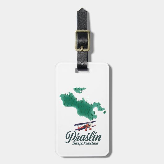 Karte Praslin Seychelles Gepäckanhänger (Vorderseite vertikal)