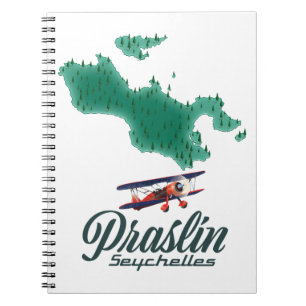 Karte Praslin Seychelles Notizblock