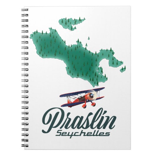 Karte Praslin Seychelles Notizblock (Vorderseite)
