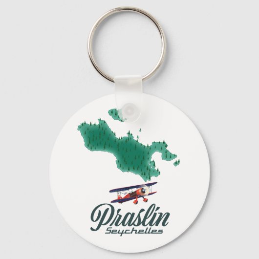 Karte Praslin Seychelles Schlüsselanhänger (Vorderseite)