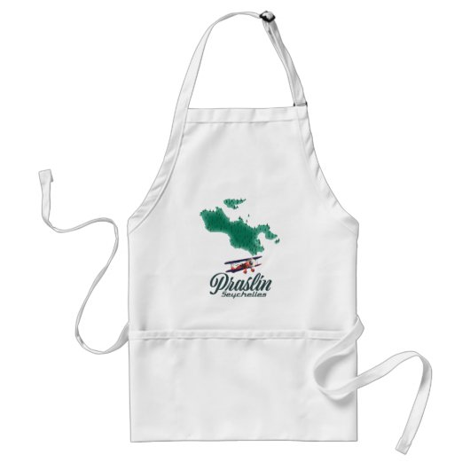 Karte Praslin Seychelles Schürze (Vorne)
