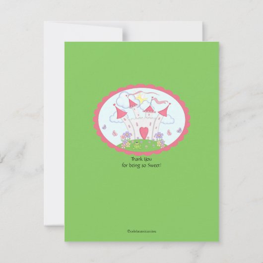 Karte Prinzessin-Castle Thank You Flat (Rückseite)