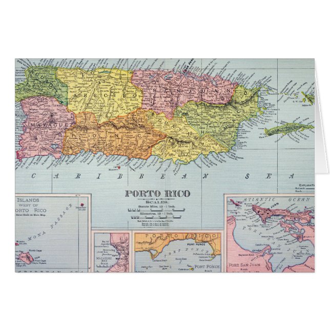 KARTE: PUERTO RICO, 1900 (Vorderseite (Horizontal))