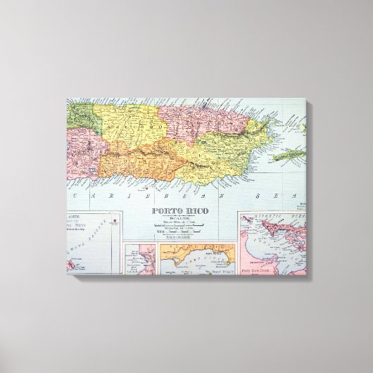 KARTE: PUERTO RICO, 1900 LEINWANDDRUCK (Vorderseite)