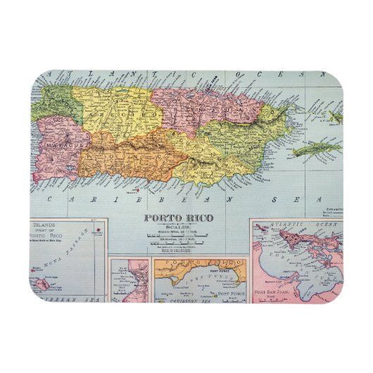 KARTE: PUERTO RICO, 1900 MAGNET (Horizontal)