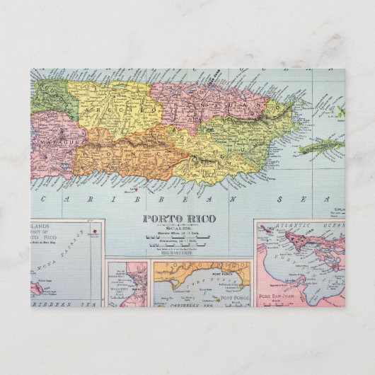 KARTE: PUERTO RICO, 1900 POSTKARTE (Vorderseite)