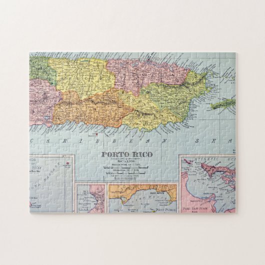 KARTE: PUERTO RICO, 1900 PUZZLE (Horizontal)