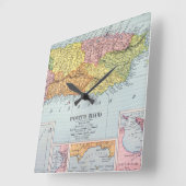 KARTE: PUERTO RICO, 1900 QUADRATISCHE WANDUHR (Winkel)