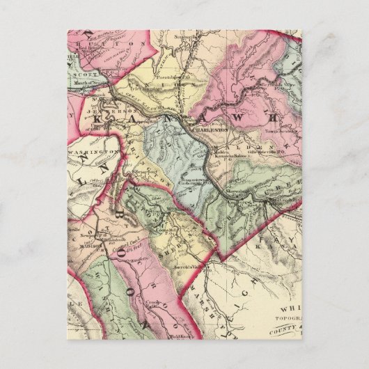 Karte Putnam, Kanawha, Boone Landkreis (Vorderseite)