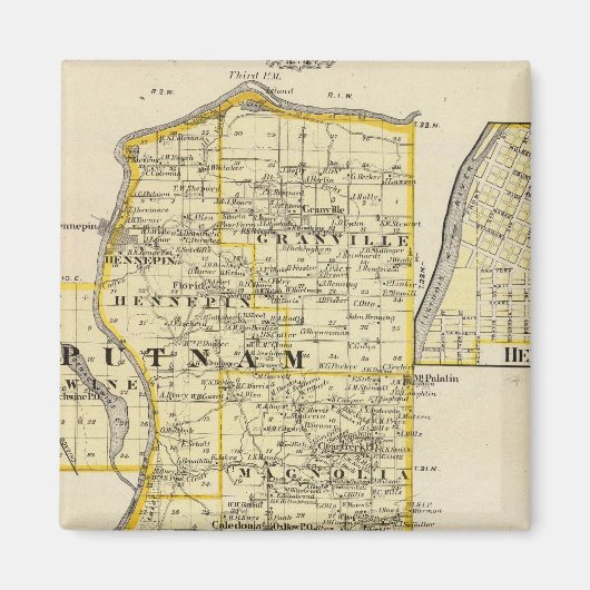 Karte Putnam und östlicher Teil der Landkreise von Magnet (Vorne)