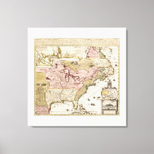 Karte Quebec Nachricht-Frankreich Amerika pro Leinwanddruck