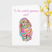 Karte Rainbowbunny Mutter Tages (Gelbe Blume)