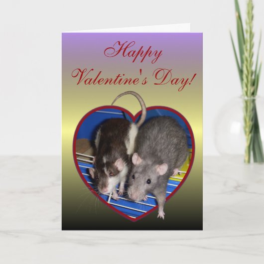 Karte: Ratty Liebe Valentine Feiertagskarte (Vorderseite)
