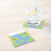 Karte Rechteckiger Pappuntersetzer (Vor Ort)