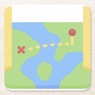 Karte Rechteckiger Pappuntersetzer