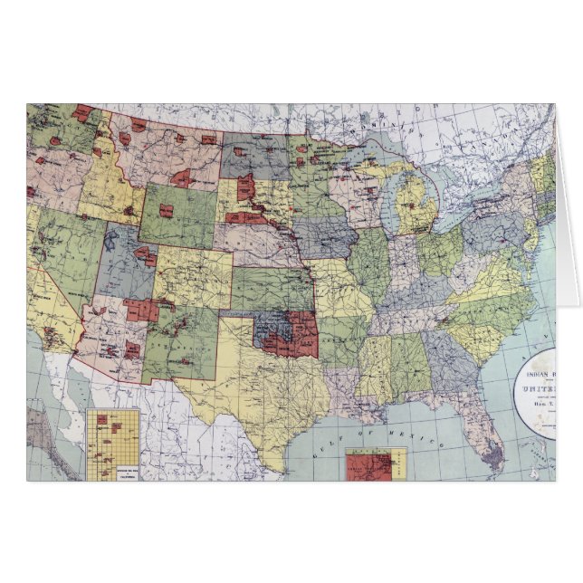 KARTE: RESERVIERUNGEN, 1892 (Vorderseite (Horizontal))