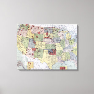 KARTE: RESERVIERUNGEN, 1892 LEINWANDDRUCK