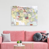 KARTE: RESERVIERUNGEN, 1892 LEINWANDDRUCK (Insitu (Wohnzimmer))