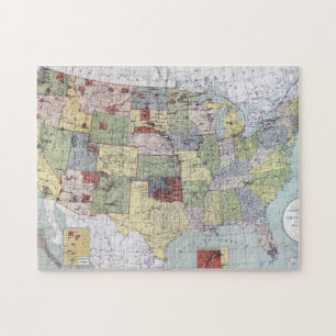 KARTE: RESERVIERUNGEN, 1892 PUZZLE