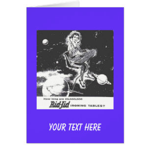 Karte - Retro Fünfzigerjahre Bügelbrett-Anzeige