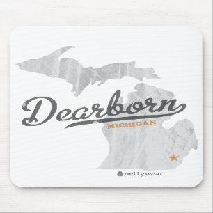Karte Retro Mousepad Dearborns Michigan