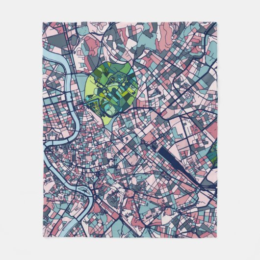 Karte Roms Italien Fleecedecke (Vorderseite)