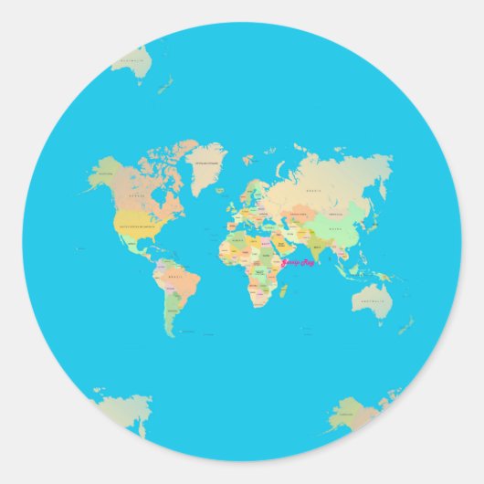 Karte Runder Aufkleber (Vorderseite)