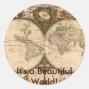 KARTE RUNDER AUFKLEBER