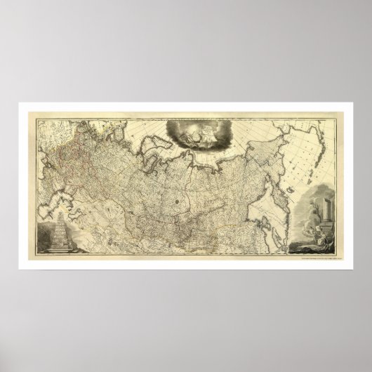 Karte Russlands 1786 Poster (Vorne)