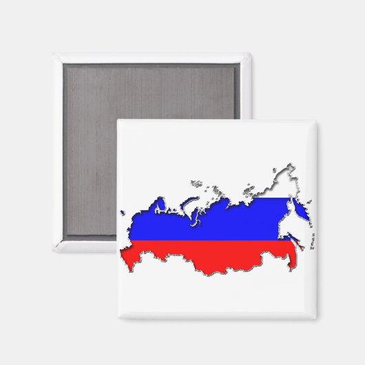 Karte Russlands Magnet (Vorderseite/Rückseite)