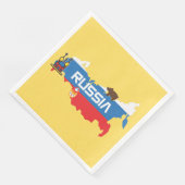 Karte Russlands mit weißer, blauer und roter Flagg Serviette (Ecke)
