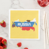 Karte Russlands mit weißer, blauer und roter Flagg Serviette (Beispiel)