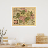 Karte Russlands und Sibiriens 1706 Poster (Küche)