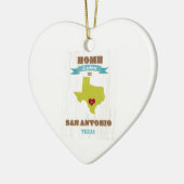Karte San Antonio, Texas - Zuhause ist, wo das Keramik Ornament (Links)