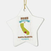 Karte Santa Clarita, Kalifornien - Zuhause ist wo Keramik Ornament (Links)